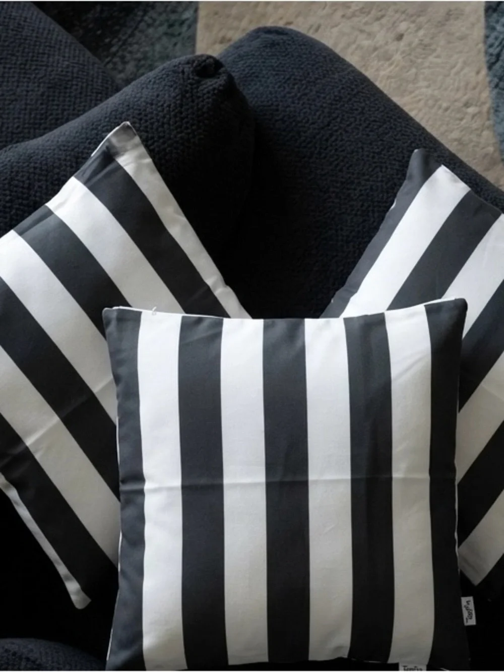 Black and White Striped Decorative Throw Pillow cases 16x16